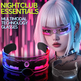 LED Colorful Light-Up Tech Glasses for Clubs, Raves, Parties, Sci-Fi Hive Glasses for Music Festivals