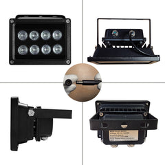 JCHENG IR Illuminator 8-Led Infrared Light Wide Angle with Power Adapter for security camera system and VRs