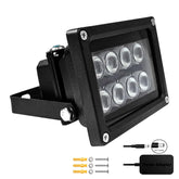 JCHENG IR Illuminator 8-Led Infrared Light Wide Angle with Power Adapter for security camera system and VRs
