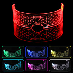 LED Colorful Light-Up Tech Glasses for Clubs, Raves, Parties, Sci-Fi Hive Glasses for Music Festivals