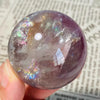 Natural Pink Fluorite Crystal Sphere - 4.9cm w/Rainbow Flash & Display Stand | Feng Shui Decor 202g