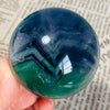 Raw Green Fluorite Crystal Sphere | 5.9cm w/Natural Rainbows | Feng Shui Wealth Decor 341g