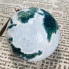 Natural Moss Agate Sphere 6.6cm - 396g Hand-Polished Crystal Ball Decor w/ Green Dendrites
