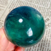 Raw Green Fluorite Crystal Sphere | 5.9cm w/Natural Rainbows | Feng Shui Wealth Decor 341g