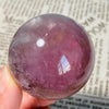 Natural Pink Fluorite Crystal Sphere - 4.9cm w/Rainbow Flash & Display Stand | Feng Shui Decor 202g