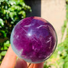 Natural Lake Green & Purple Fluorite Crystal Ball - Hand-Polished 6.4cm Decor (445g) for Office, Home, Relocation Gifts
