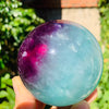 Natural Lake Green & Purple Fluorite Crystal Ball - Hand-Polished 6.4cm Decor (445g) for Office, Home, Relocation Gifts