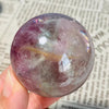 Natural Pink Fluorite Crystal Sphere - 4.9cm w/Rainbow Flash & Display Stand | Feng Shui Decor 202g