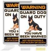 Beware of Dog Signs Do Not Enter Keep Out Aluminum Sign 12x8 Inch 2pack with Mounting Hardware for Home Farm Yard Garden Wall Decor Black
