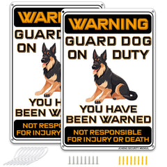 Beware of Dog Signs Do Not Enter Keep Out Aluminum Sign 12x8 Inch 2pack with Mounting Hardware for Home Farm Yard Garden Wall Decor Black