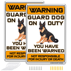Beware of Dog Signs Do Not Enter Keep Out Aluminum Sign 12x8 Inch 2pack with Mounting Hardware for Home Farm Yard Garden Wall Decor Orange
