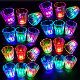 Light Up Shot Glasses Set of 24 Party Favors Adults Shot Cups for Party LED Flash Light Up Drinking Glasses Glow in the Dark Shot Glasses for Birthday Valentine Day Weddings Festivals