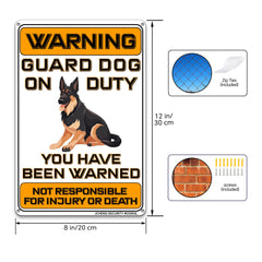Beware of Dog Signs Do Not Enter Keep Out Aluminum Sign 12x8 Inch 2pack with Mounting Hardware for Home Farm Yard Garden Wall Decor Orange