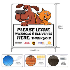 Delivery Sign for Package Delivery 2Pack Aluminum Sign With Mounting Hardware Ideal Indoor Outdoor Use