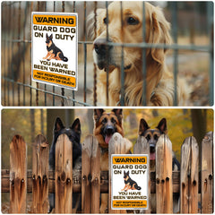Beware of Dog Signs Do Not Enter Keep Out Aluminum Sign 12x8 Inch 2pack with Mounting Hardware for Home Farm Yard Garden Wall Decor Orange