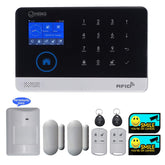 JC Wireless GSM & WIFI Security Alarm System, Home and Business RFID Burglar Security, Support Auto Dial, Multi-language GUI and English APP Control, with Pet-friendly PIR Detector