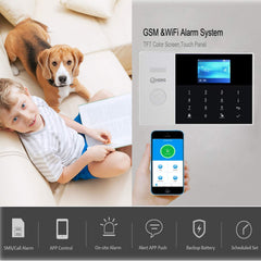 JC GSM & WIFI Switchable Security Alarm System, Home and Business RFID Burglar Security, 99 Zones of Wireless and 3 Zones of Wired Alarm System, Remote APP Control, with Pet-friendly PIR Detector
