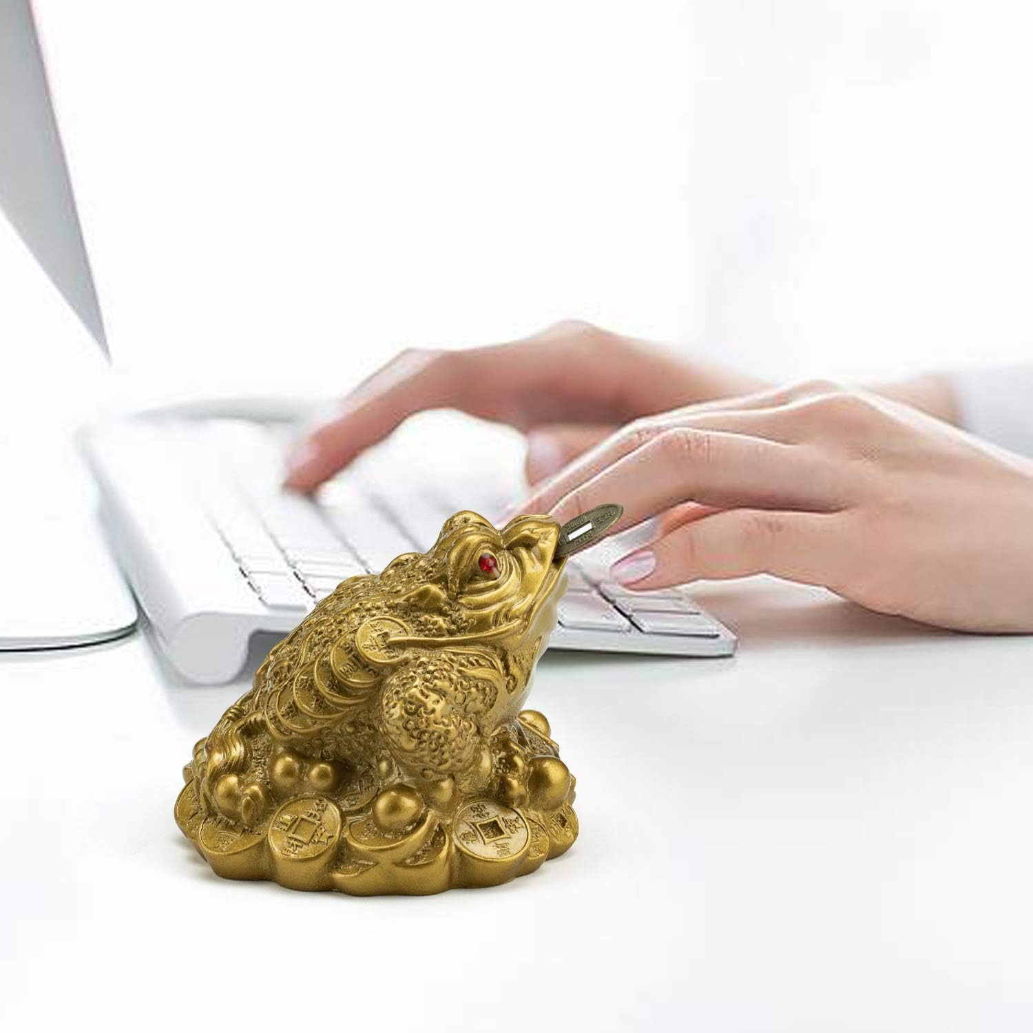 Feng Shui Money Frog, Lucky Money Toad Decorations,Ideal for Attracting Wealth