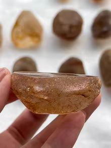 Natural Golden Flower Quartz from Madagascar | 53.7g Collector's Mineral with Transparent Core | Polished Window Display