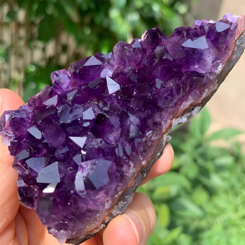 Vibrant Purple Amethyst Cluster from Uruguay | 143g Raw Crystal Decor | Office & Home Zen Accent 51*25*93mm