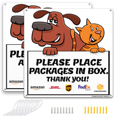 Aluminum Sign Place Packages in Box 2 Pack with Mounting Hardware Easy Installation Durable Design Delivery Notice