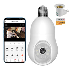 JCHENG Light Bulb Security Camera, 4MP Home Security, Compatible Alexa/Google Assistant/Alarm System Indoor