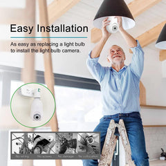 JCHENG Light Bulb Security Camera, 4MP Home Security, Compatible Alexa/Google Assistant/Alarm System Indoor