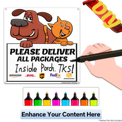 Delivery Sign for Package Delivery 2Pack Aluminum Sign With Mounting Hardware Ideal Indoor Outdoor Use