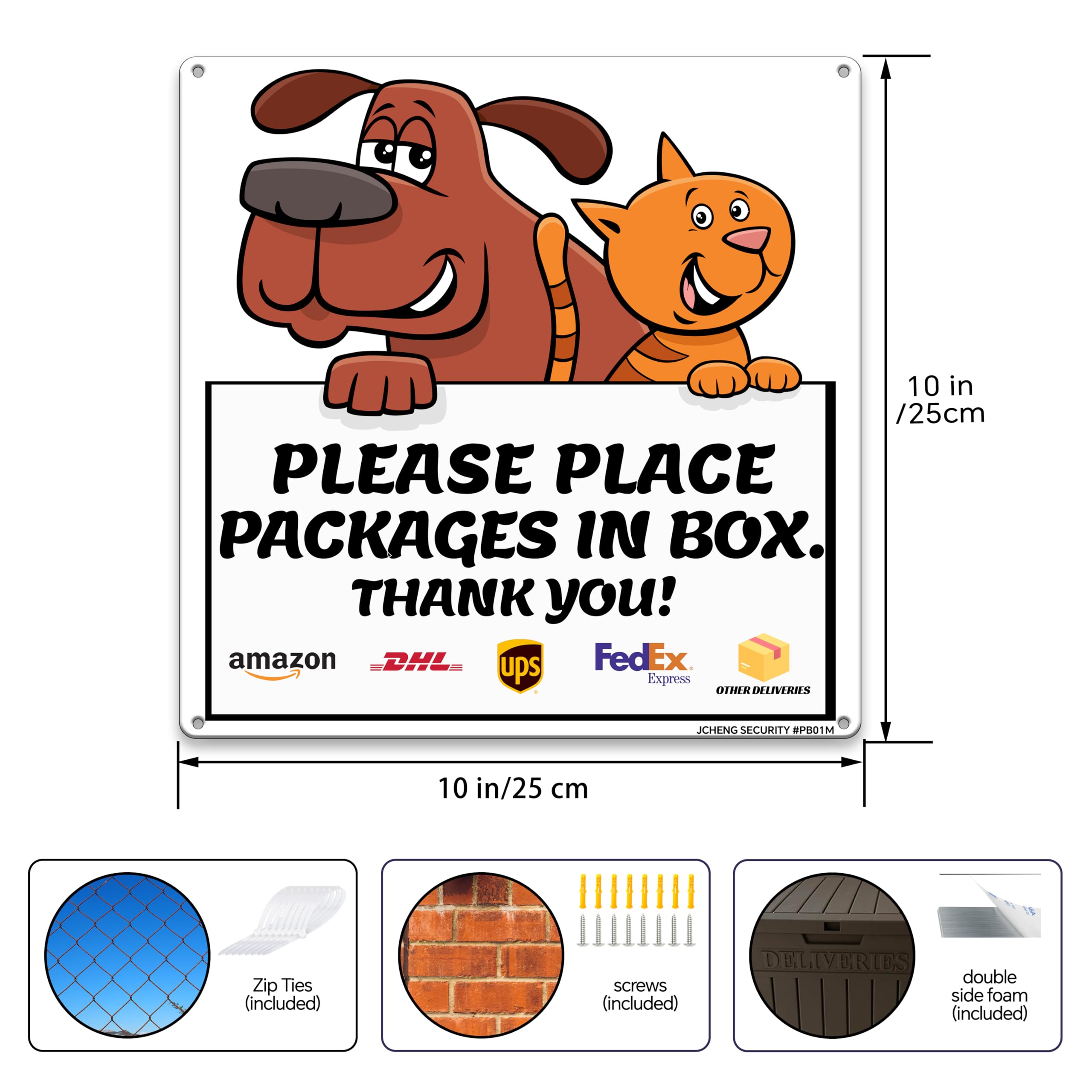 Aluminum Sign Place Packages in Box 2 Pack with Mounting Hardware Easy Installation Durable Design Delivery Notice