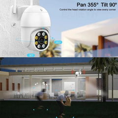 JCHENG 4MP Outdoor Security Camera Motion Tracking| PTZ and Night Vision | Remote Control | SD Card Included |Compatible Alexa and Google Home