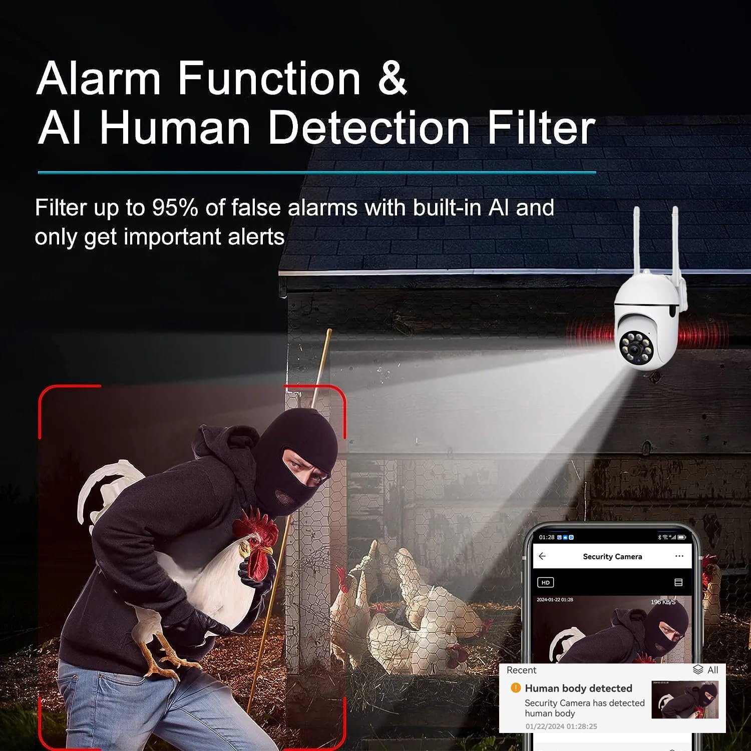 JCHENG SECURITY Camera for Baby/Pets/Eldly/Office/Home Camera PTZ - 4MP HD,Work with Alexa/Google Assitant device Indoor