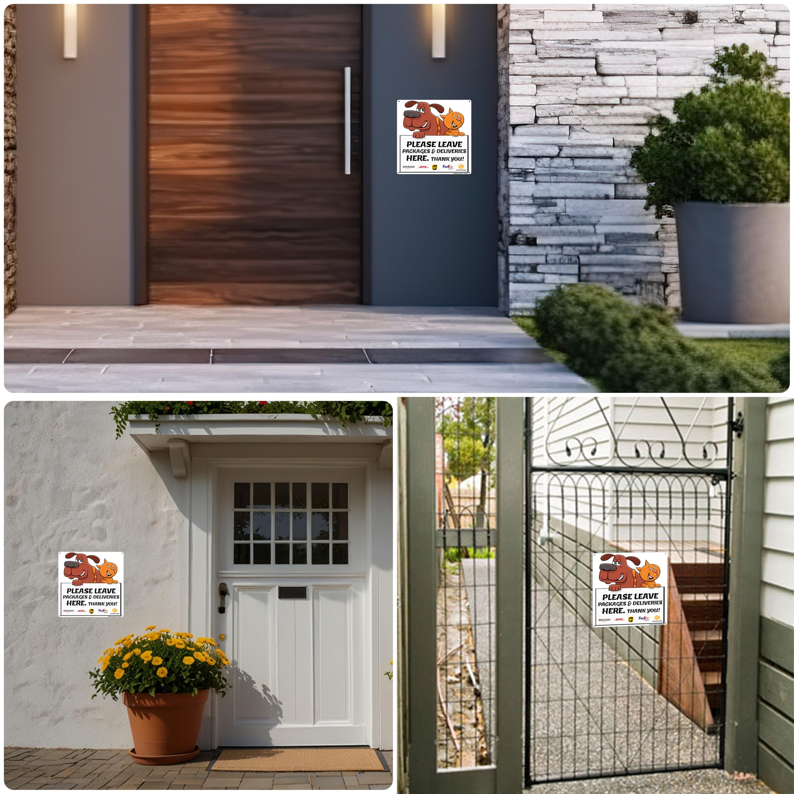 Delivery Sign for Package Delivery 2Pack Aluminum Sign With Mounting Hardware Ideal Indoor Outdoor Use
