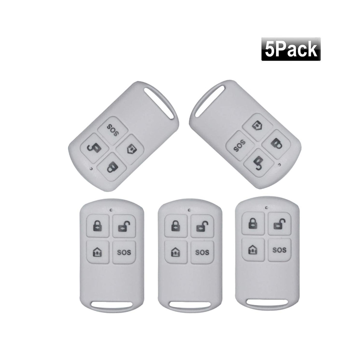 JC 433MHz Keychain Remote Control for Alarm System Security 5Pack